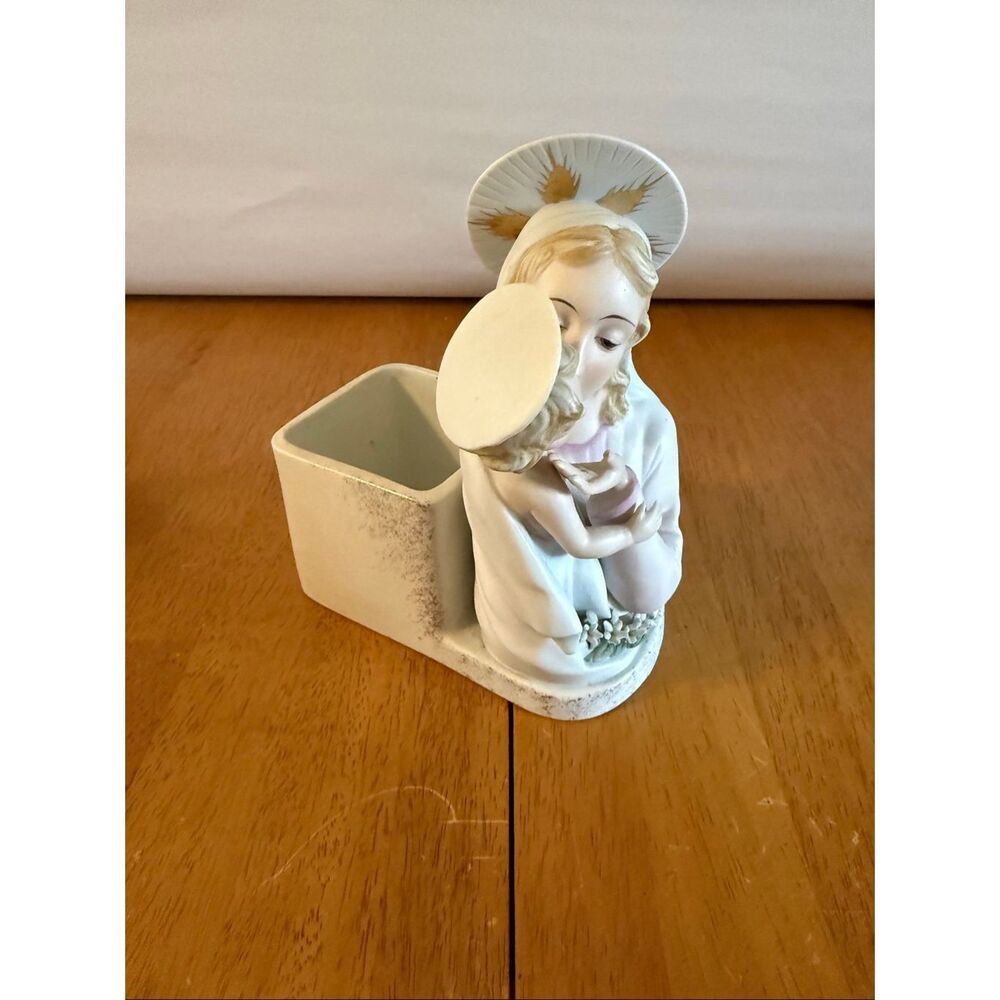 Religious figurine planter/vase Madonna (Mary) holding baby Jesus Sexton China M - Picture 3 of 10